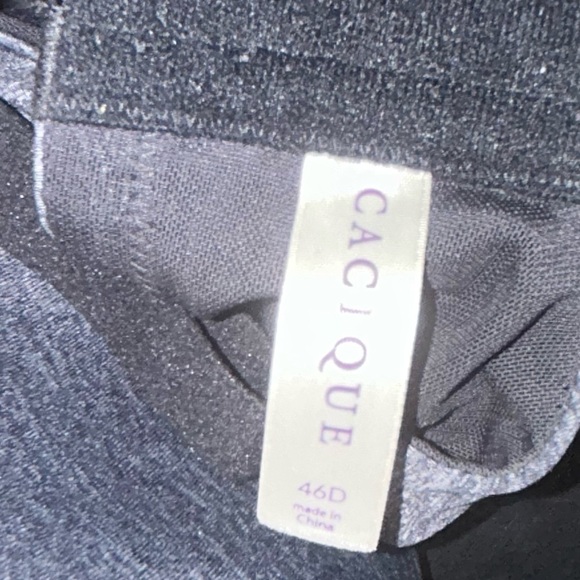 Cacique true embrace Tshirt underwire bra gray/black 46D - Picture 3 of 3